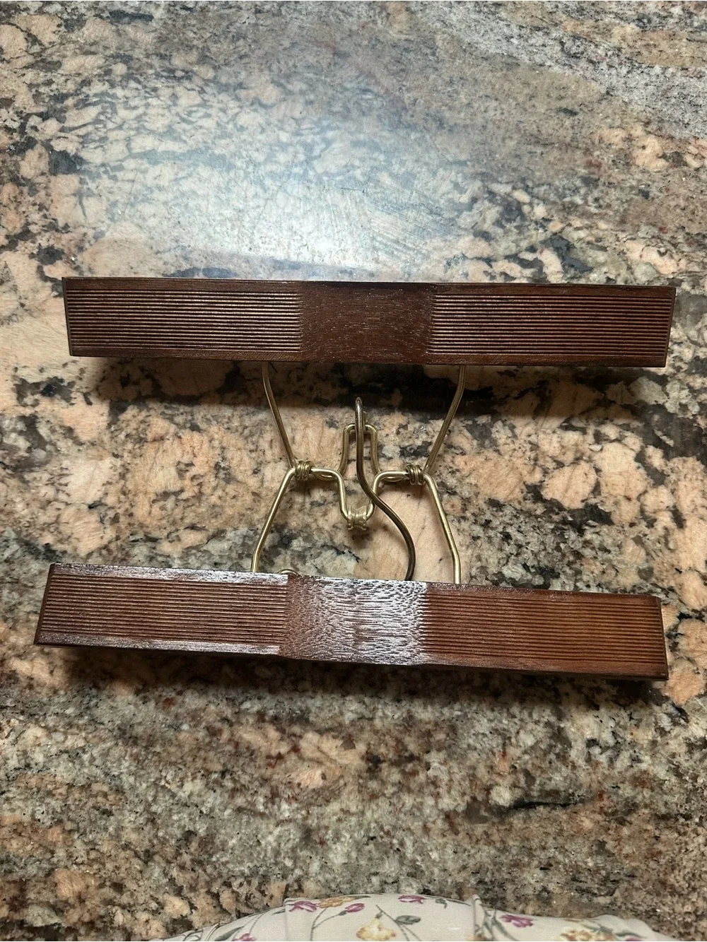 Vtg Royal German Wooden Skirt/Pant Hanger with Brass Clip - Brown